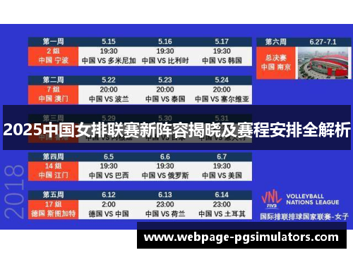 2025中国女排联赛新阵容揭晓及赛程安排全解析