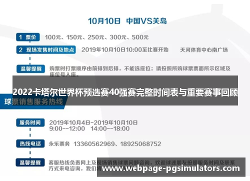 2022卡塔尔世界杯预选赛40强赛完整时间表与重要赛事回顾