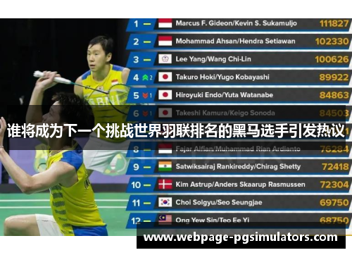 谁将成为下一个挑战世界羽联排名的黑马选手引发热议