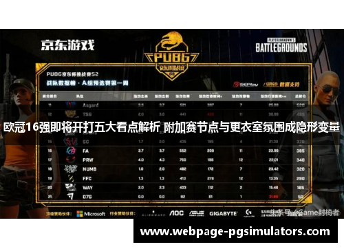 欧冠16强即将开打五大看点解析 附加赛节点与更衣室氛围成隐形变量